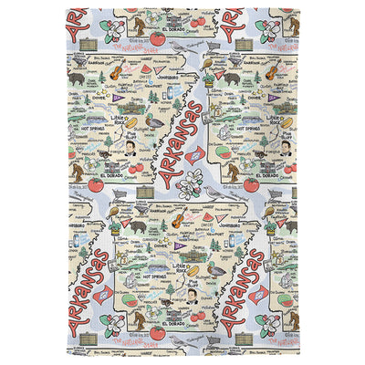 Arkansas Map Repeat Kitchen Towel