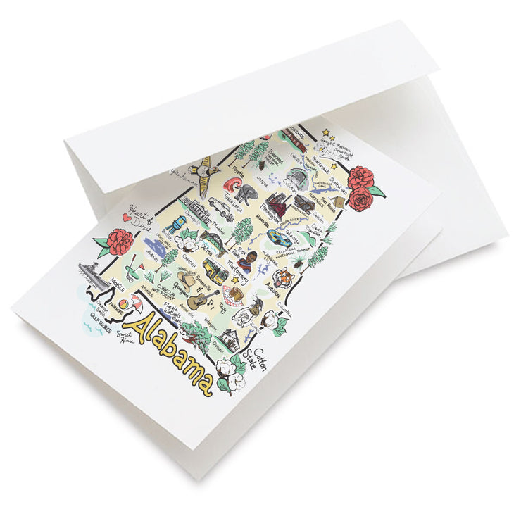 Alabama Map Greeting Card