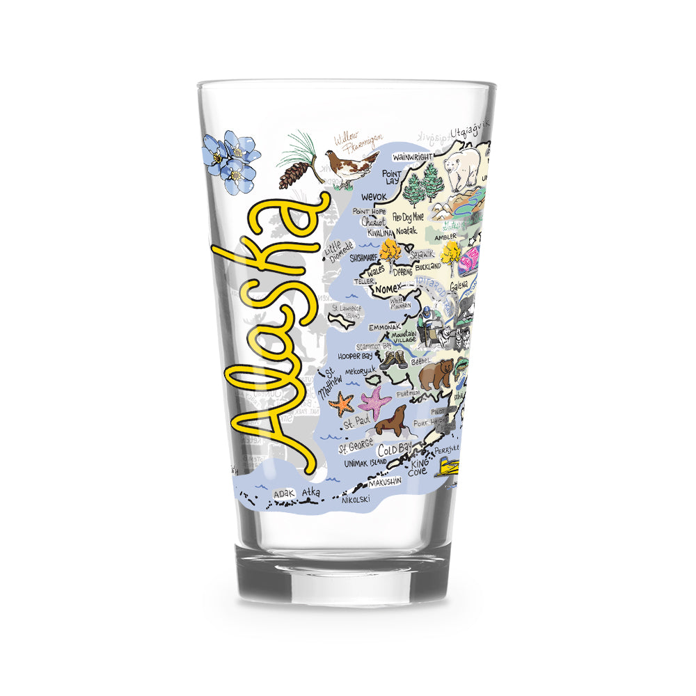 Alaska Map Glass
