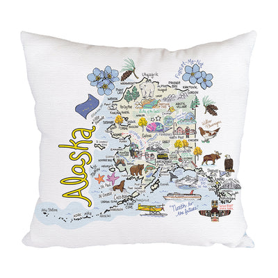 Alaska Map Pillow