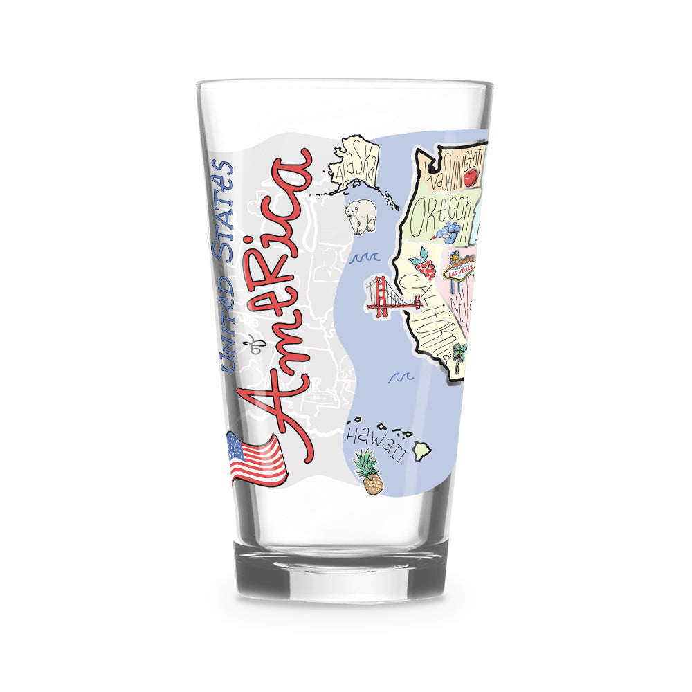 America Map Glass