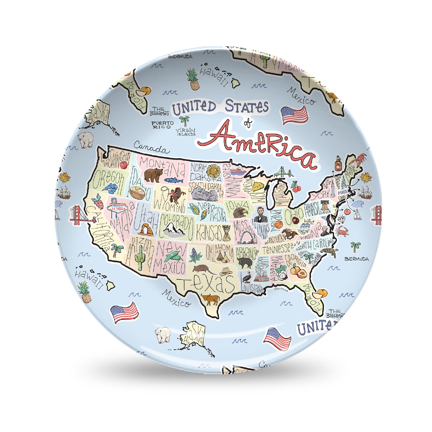America Map Plate