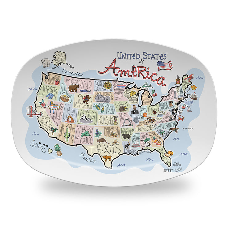 America Map Platter