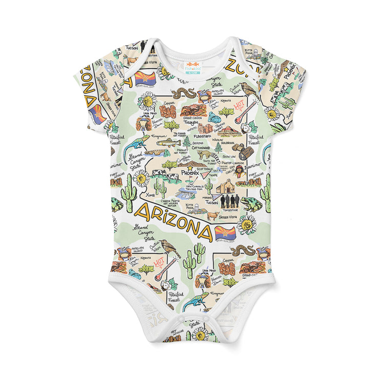 Arizona Map Baby One-Piece - JERSEY