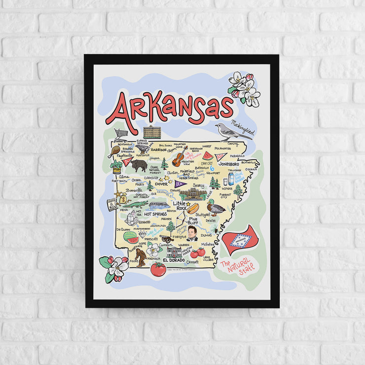 Arkansas Map Poster – Fish Kiss