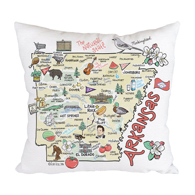 Arkansas Map Pillow