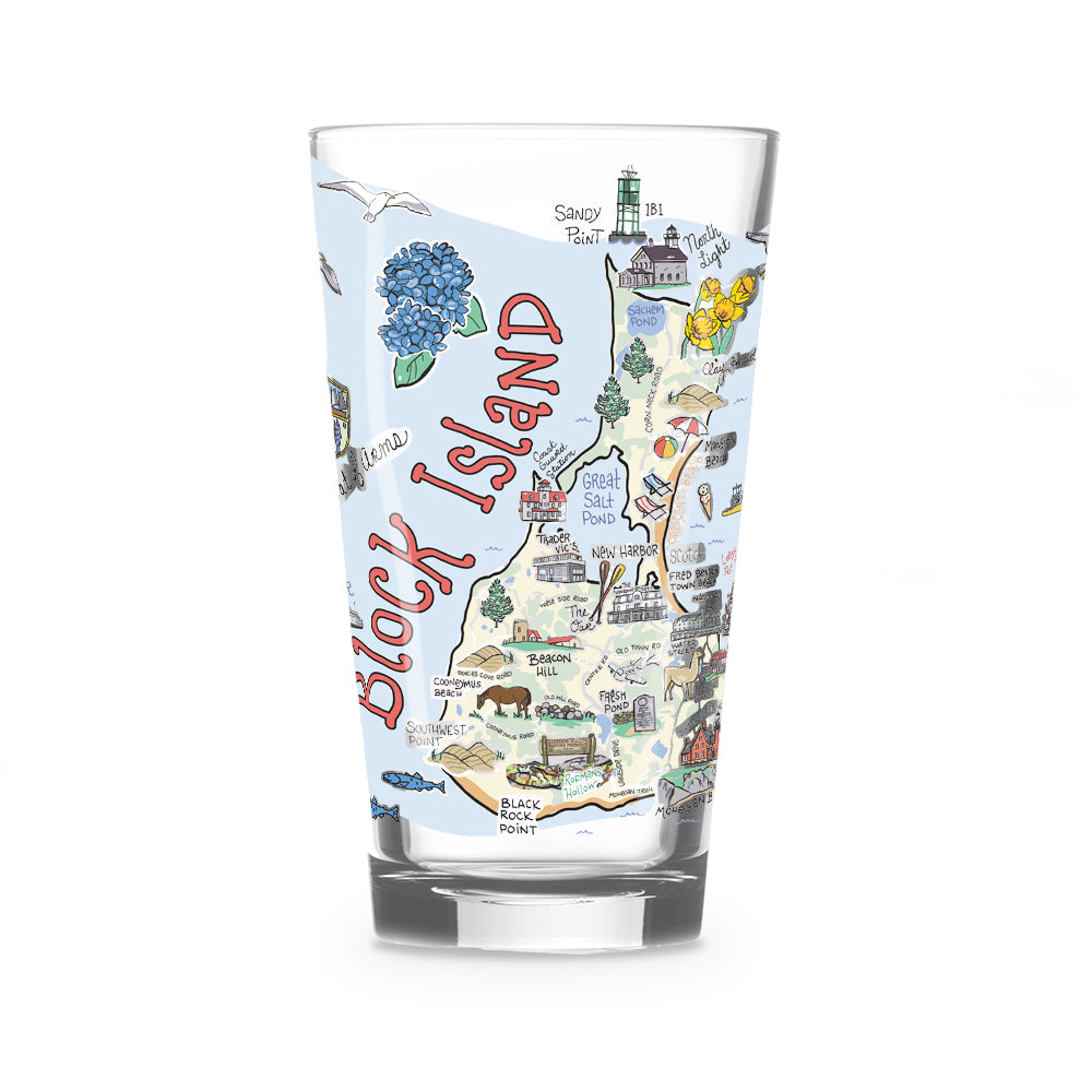 Block Island Map Glass