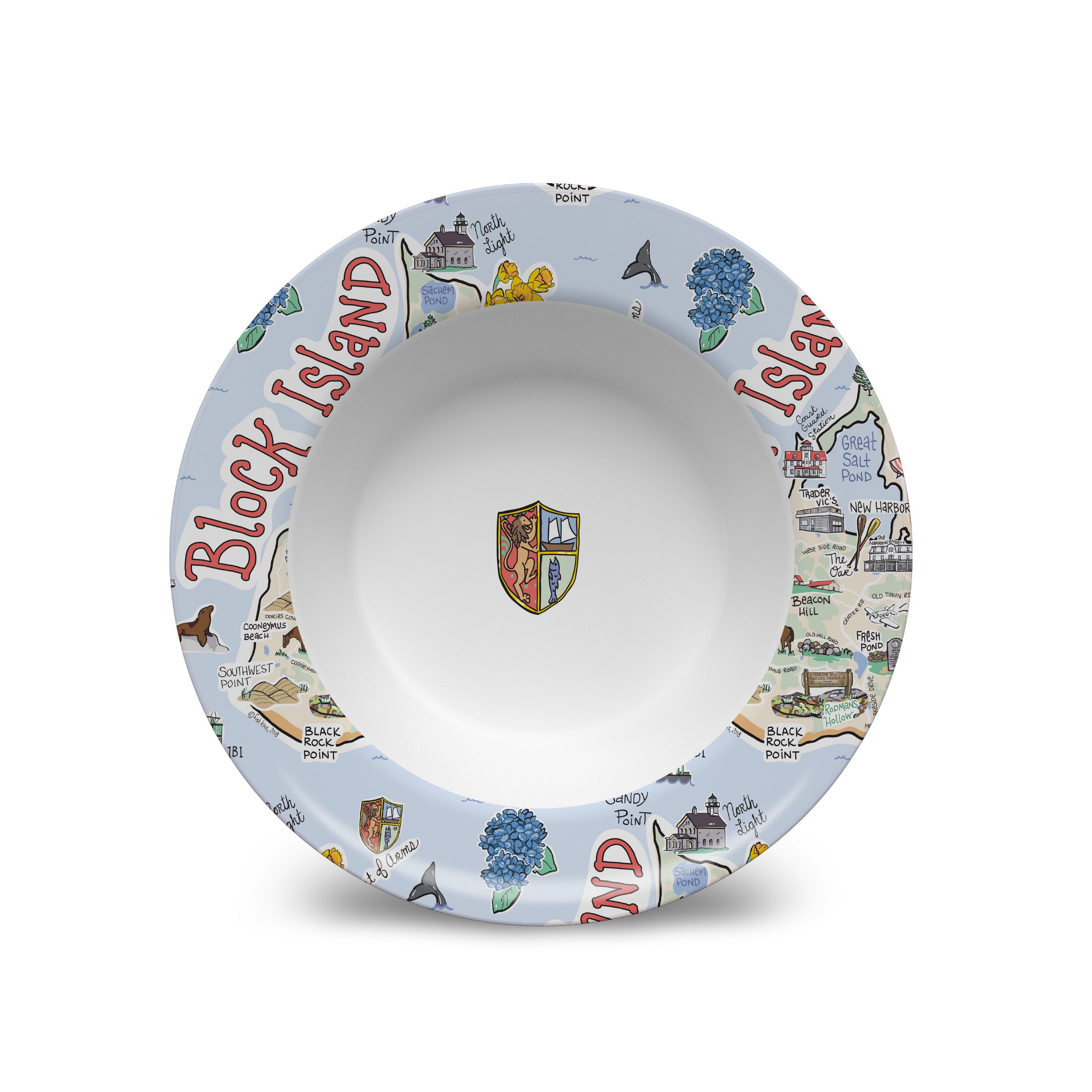 Block Island Map Bowl