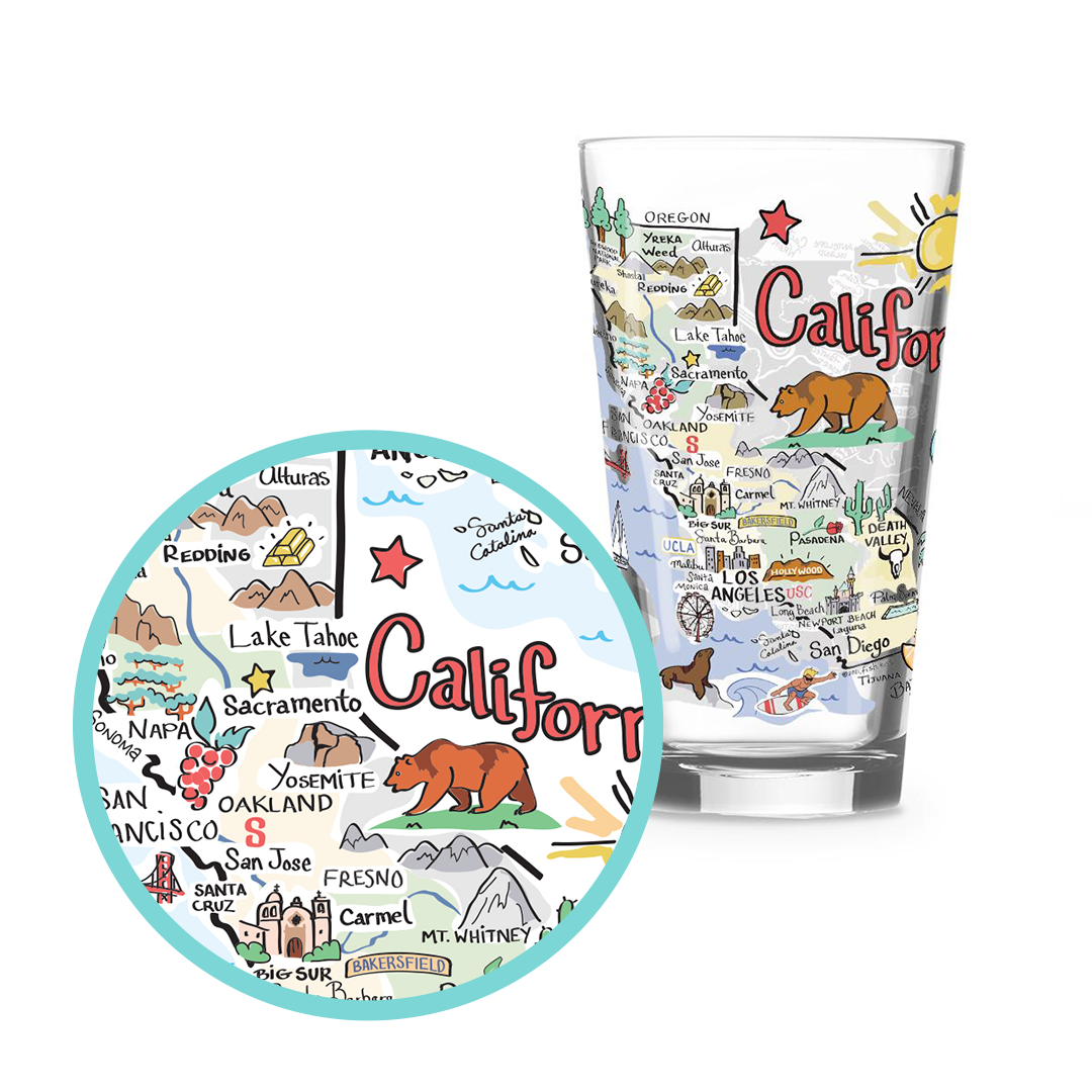 California Map Glass