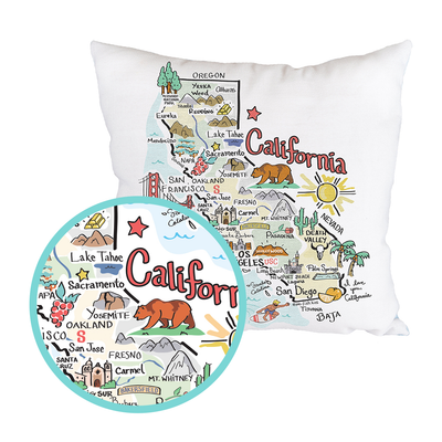 California Map Pillow