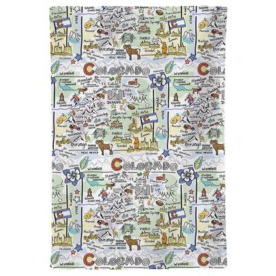 Colorado Map Repeat Kitchen Towel