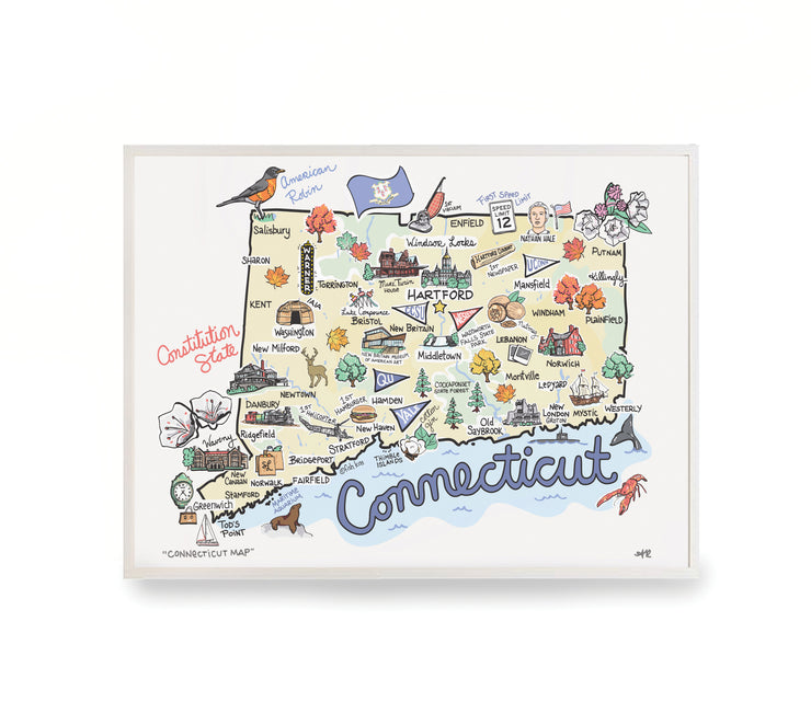 Connecticut Map Print