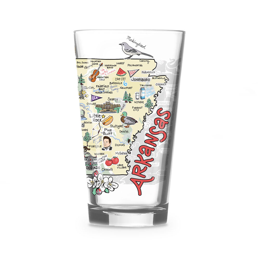 Arkansas Map Glass