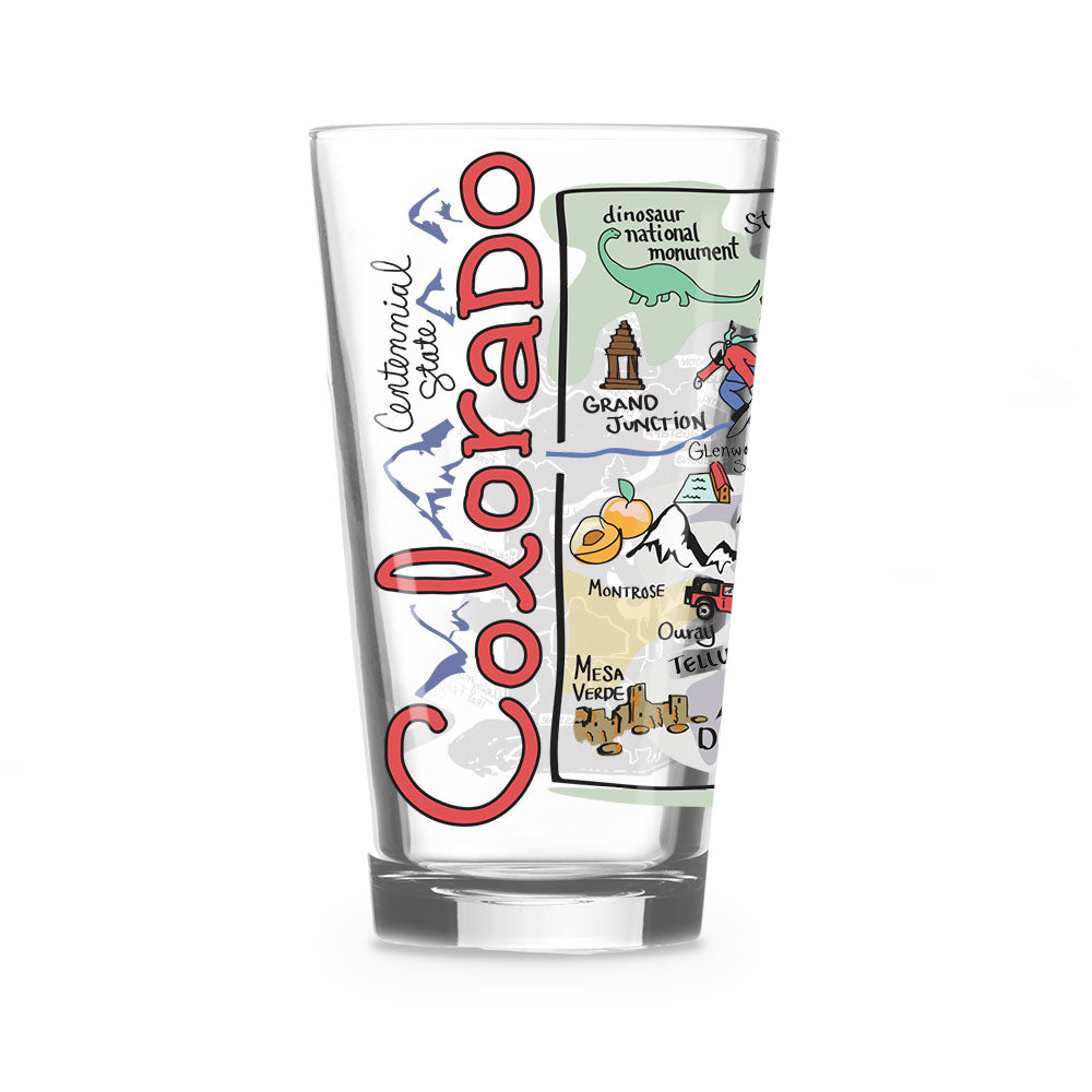 Colorado Map Glass