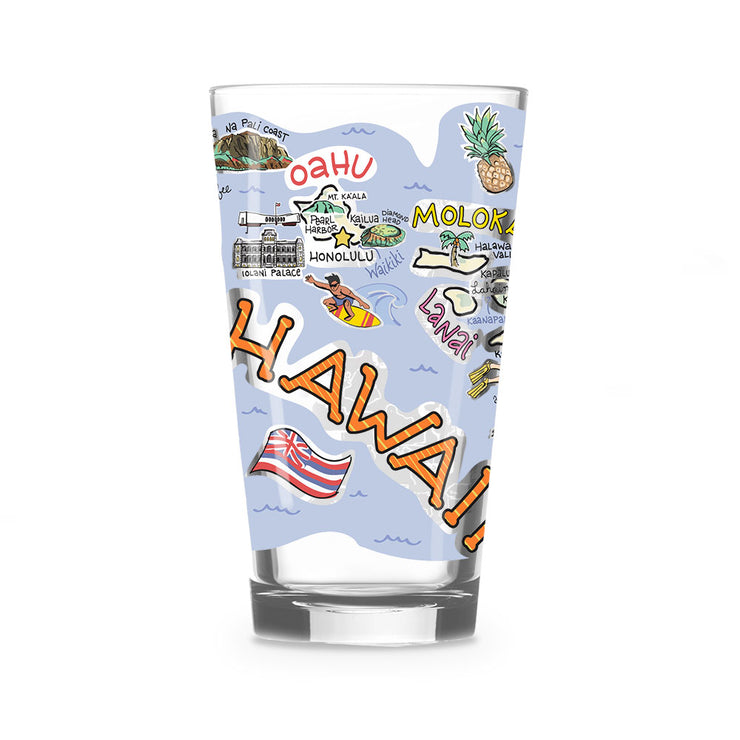 Custom Hawaii 16 oz. Glass