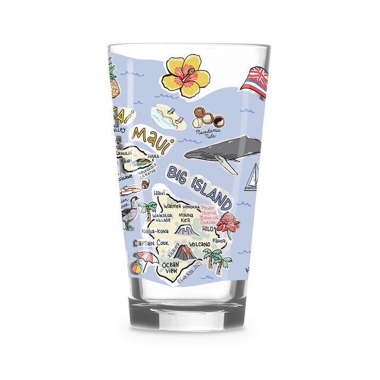 Custom Hawaii 16 oz. Glass