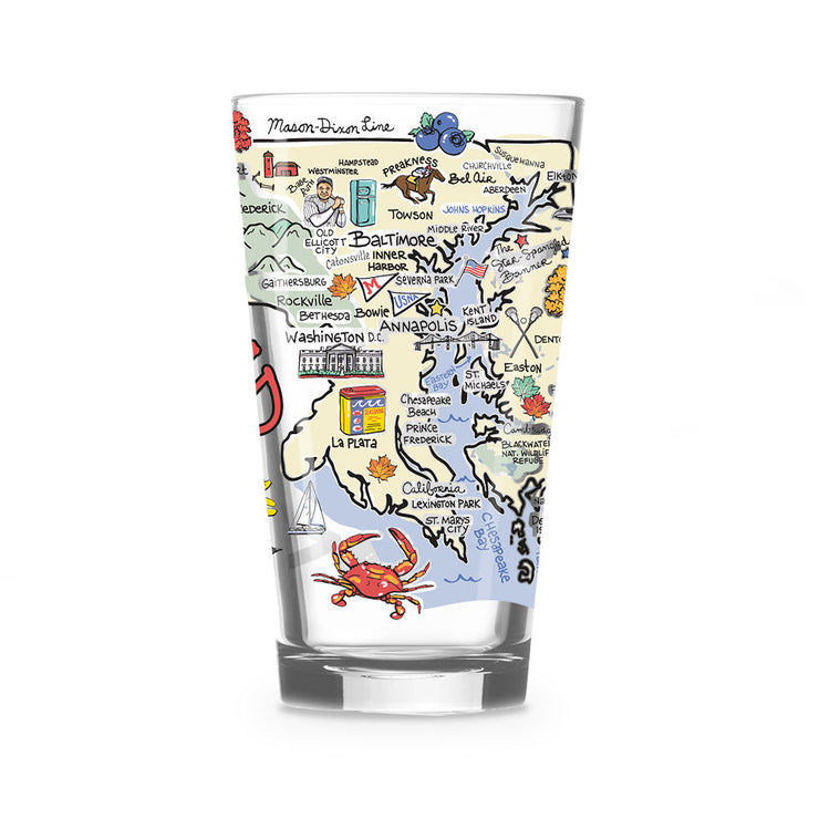 Custom Maryland 16 oz. Glass