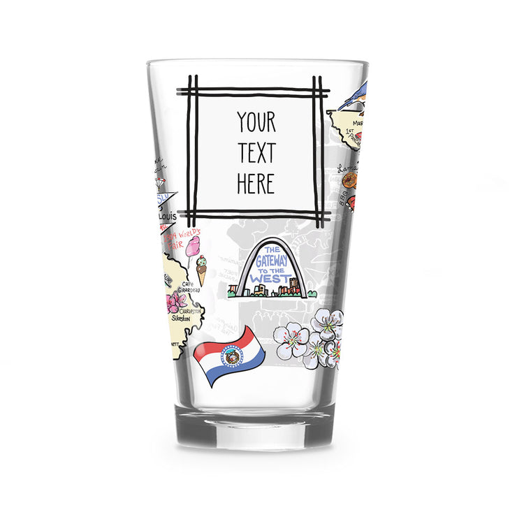 Custom Missouri 16 oz. Glass