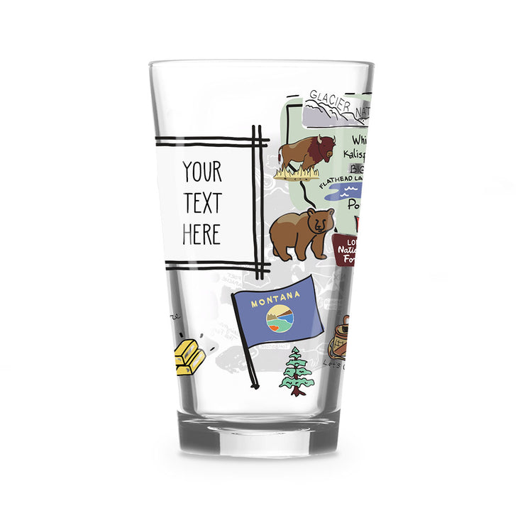 Custom Montana 16 oz. Glass