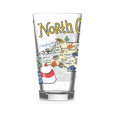 Custom North Carolina 16 oz. Glass