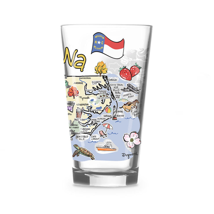 Custom North Carolina 16 oz. Glass