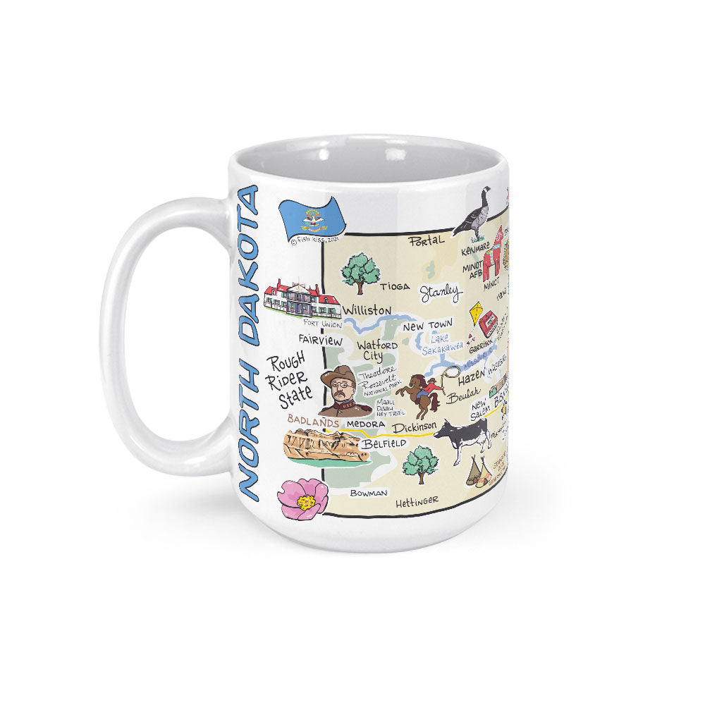 North Dakota Map Mug