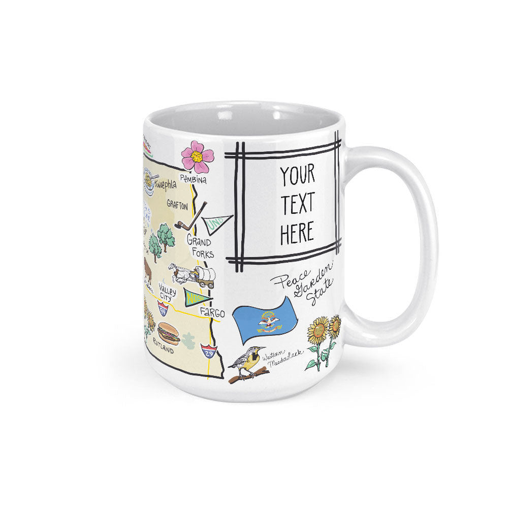 Custom North Dakota Map Mug