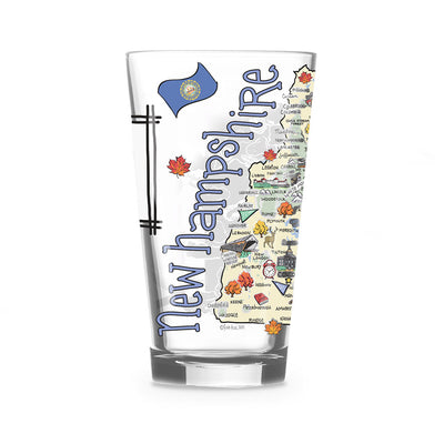 Custom New Hampshire 16 oz. Glass