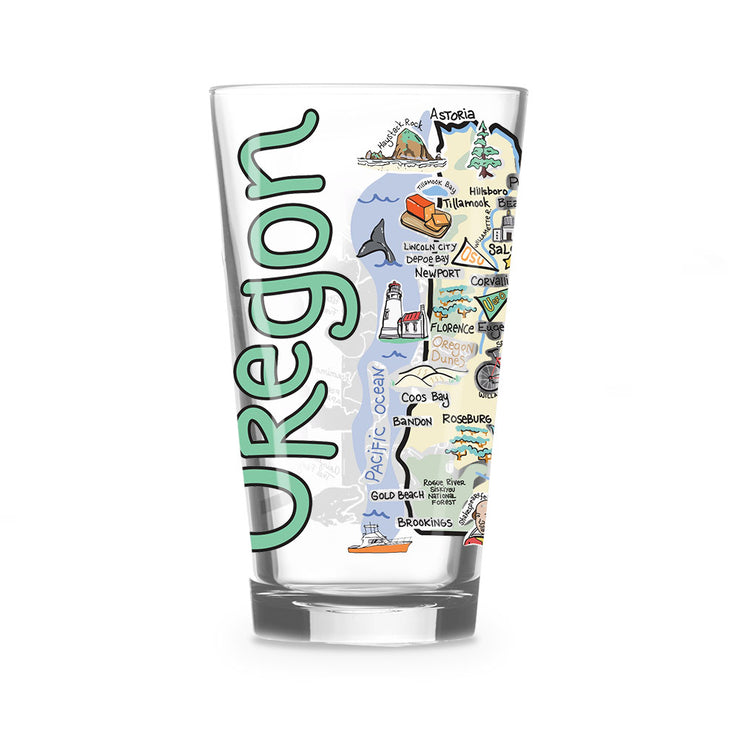 Custom Oregon 16 oz. Glass