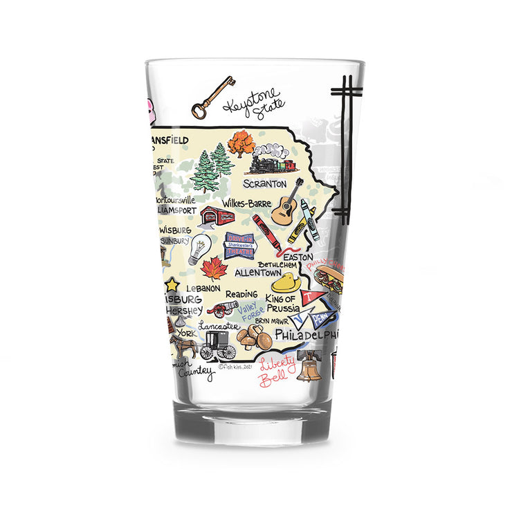 Custom Pennsylvania 16 oz. Glass