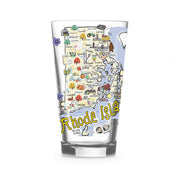 Custom Rhode Island 16 oz. Glass