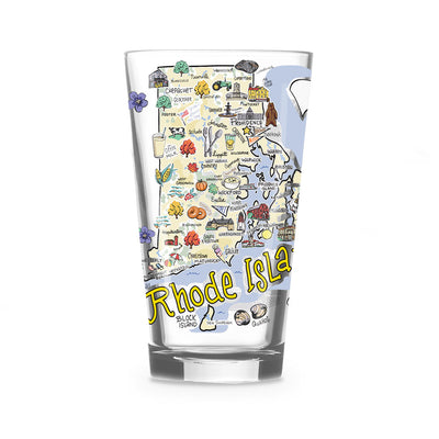 Custom Rhode Island 16 oz. Glass