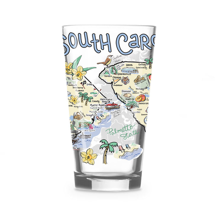 Custom South Carolina 16 oz. Glass