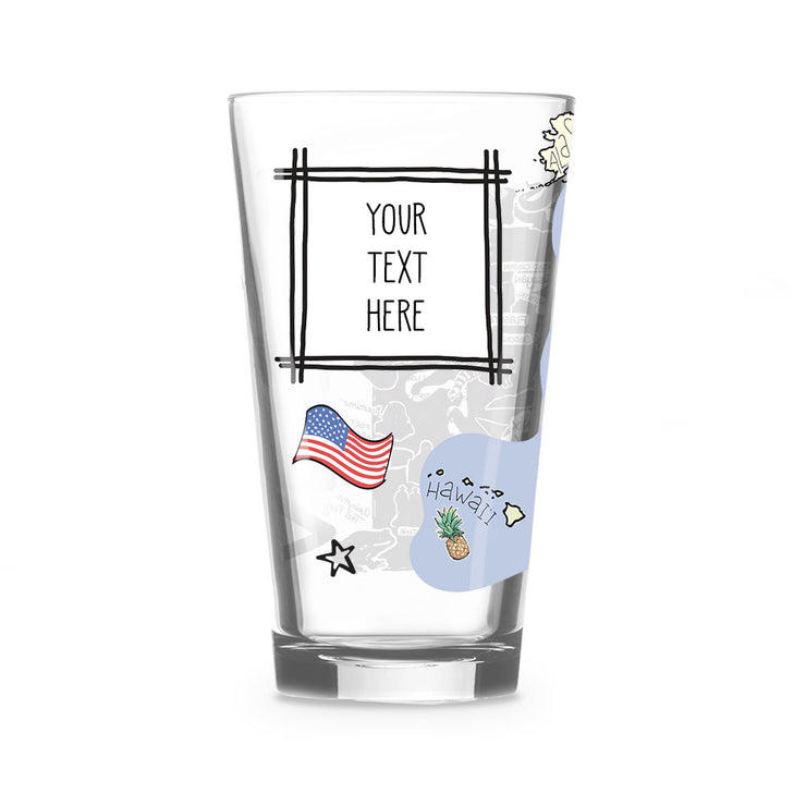 Custom America 16 oz. Glass