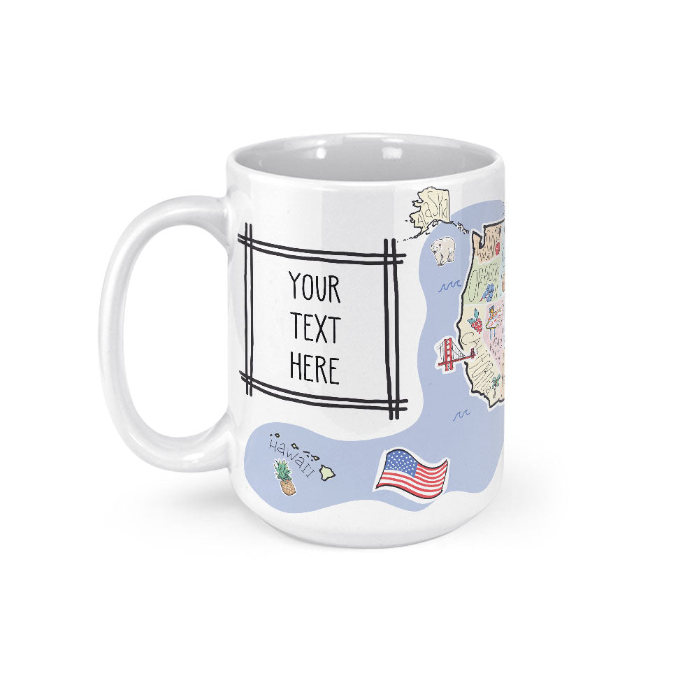 Custom America Map Mug