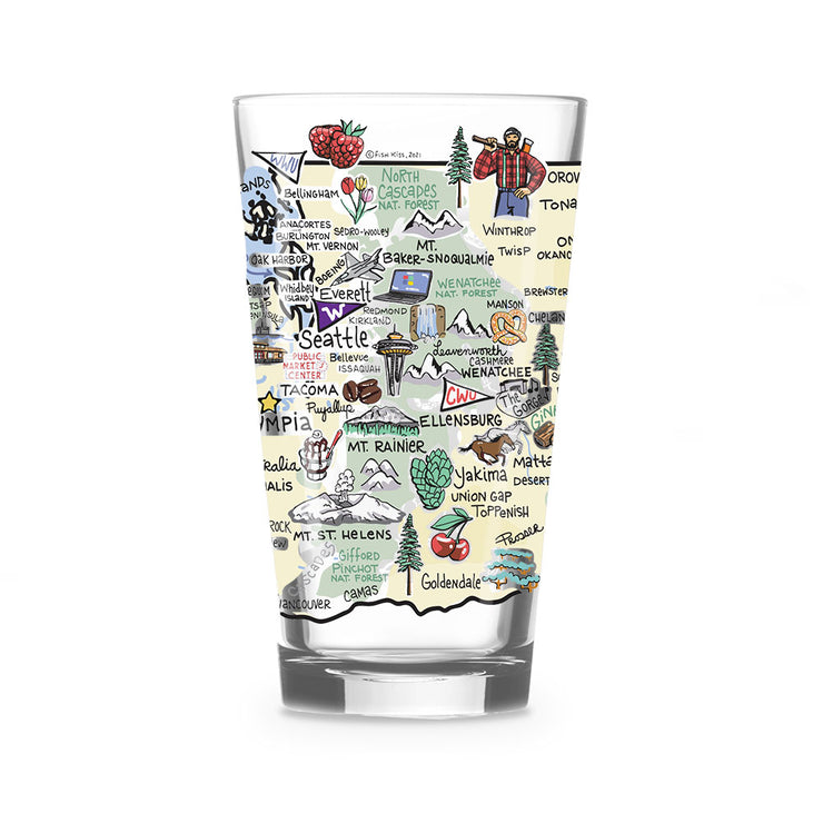 Custom Washington 16 oz. Glass