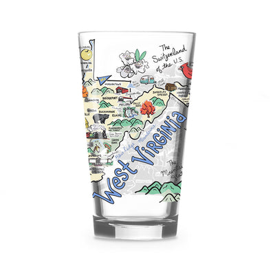 Custom West Virginia 16 oz. Glass