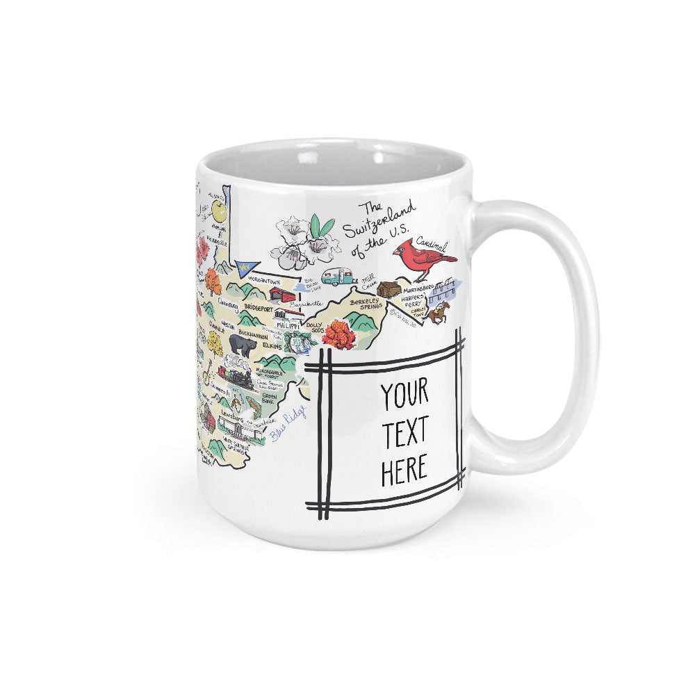Custom West Virginia Map Mug