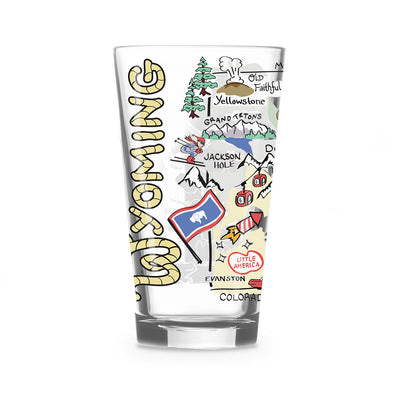 Custom Wyoming 16 oz. Glass