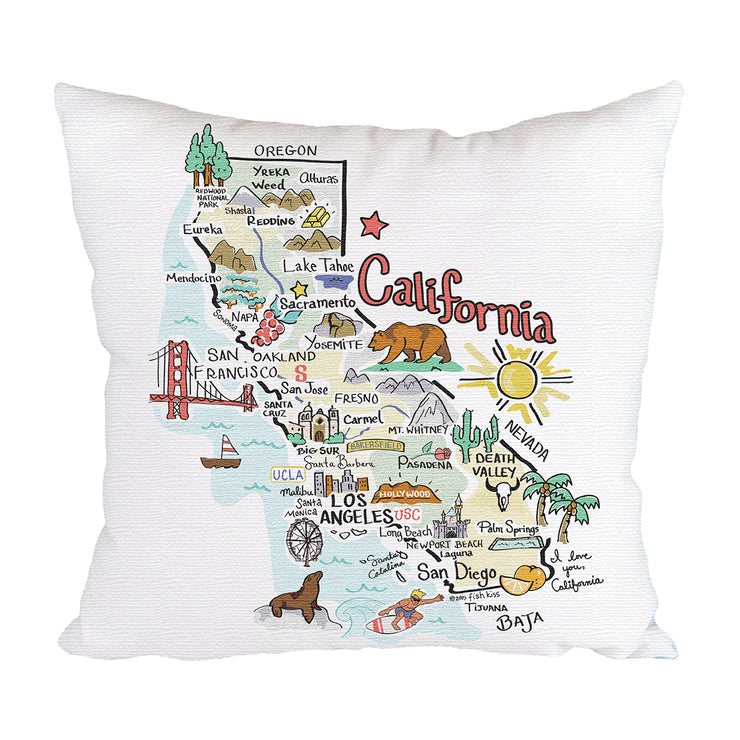 California Map Pillow