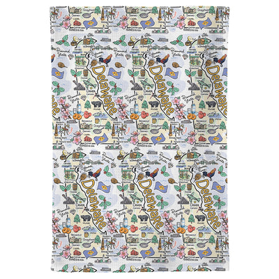 Delaware Map Repeat Kitchen Towel