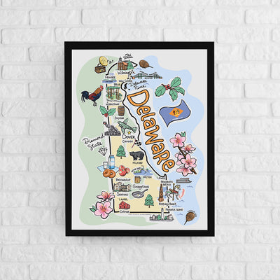 Delaware Map Poster