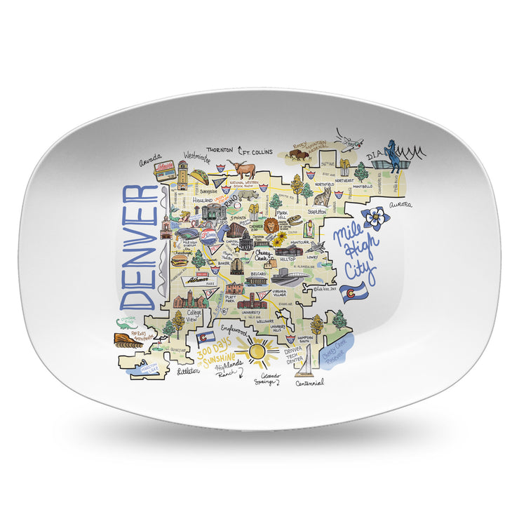 Denver City Map Platter