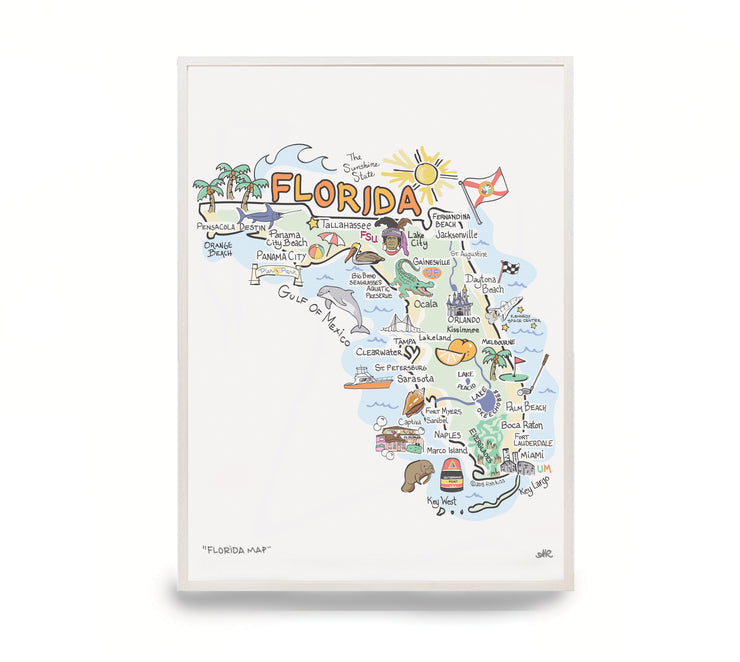 Florida Map Print