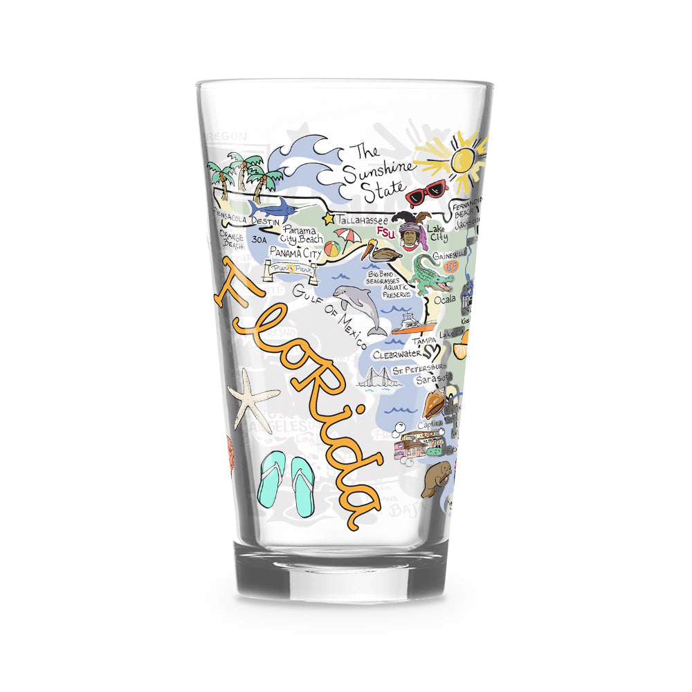 Florida Map Glass