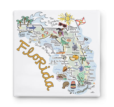 Florida Square Canvas Art