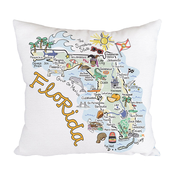 Florida Map Pillow