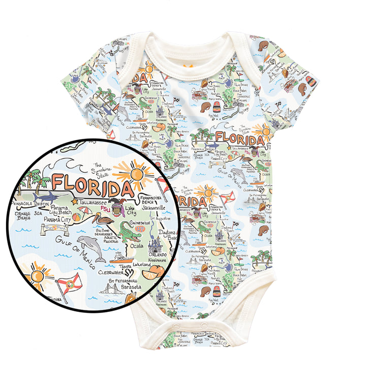 Florida Map Baby One-Piece - PIMA