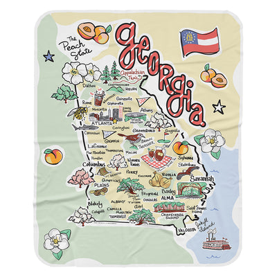 Georgia Map Baby Blanket - JERSEY