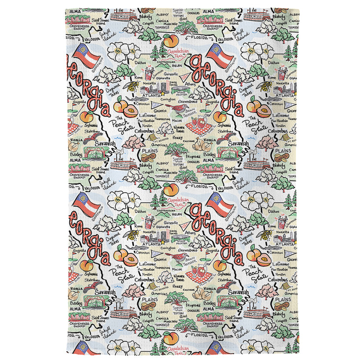 Georgia Map Repeat Kitchen Towel